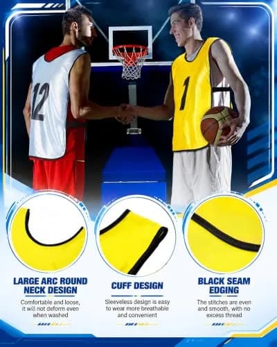 Yahenda 24 Pcs Soccer Pinnies Numbered Vests Large | Reversible Team Jerseys for Sports thumbnail 4