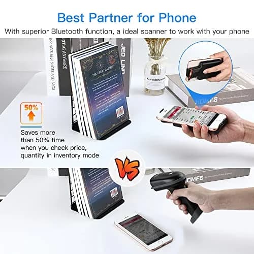 Eyoyo Bluetooth Back Clip QR Code Scanner 90g (3.1oz) | Scans 1D & 2D Barcodes from Phone Screens - view 2