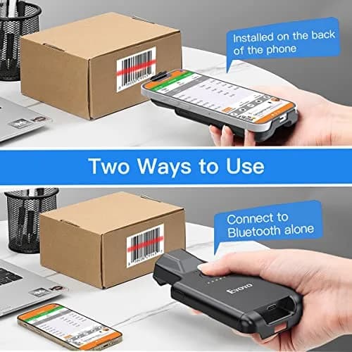 Eyoyo Bluetooth Back Clip QR Code Scanner 90g (3.1oz) | Scans 1D & 2D Barcodes from Phone Screens - view 3