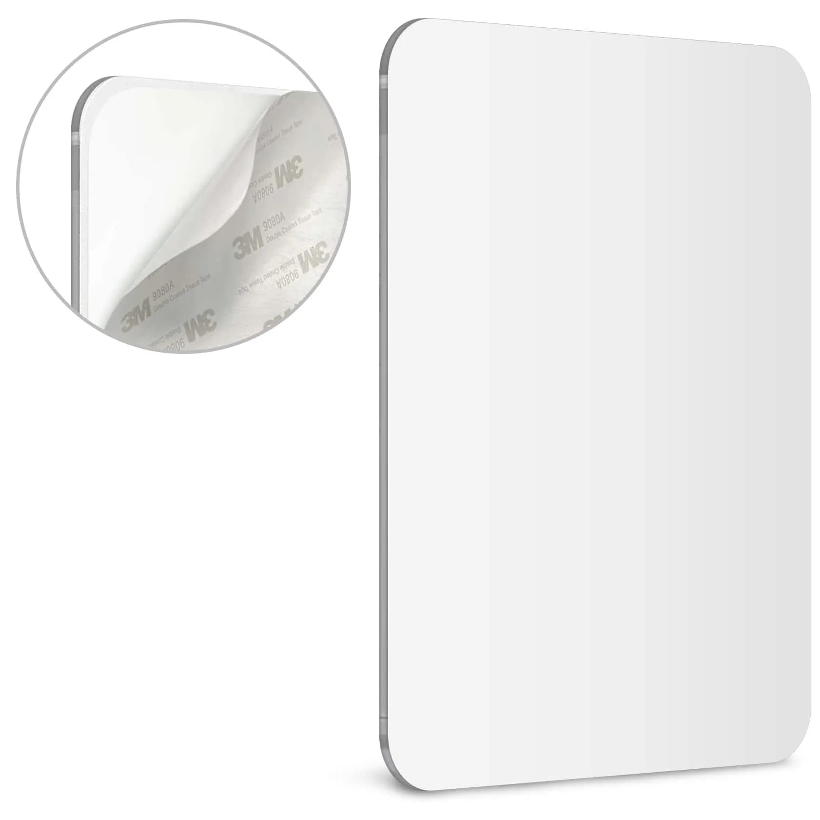 Mavoro 7x9 inch Acrylic Shower Mirror | Unbreakable, Less Fog, 3M Adhesive Mount | 17.8cm x 22.9cm — Clear