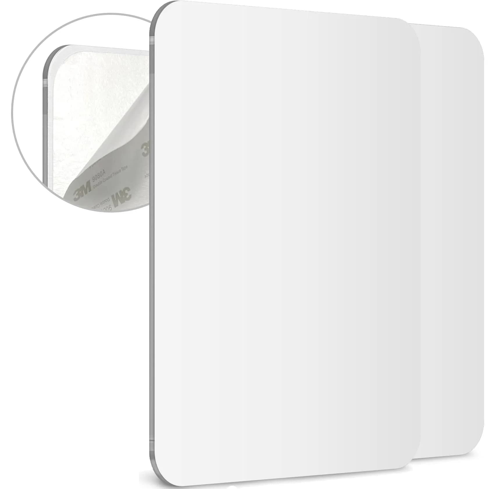 Mavoro 7x9 Inch Acrylic Shower Mirror 2-Pack | Shatter-Resistant, Less Fog, 3M Adhesive Mount — 2-Pack