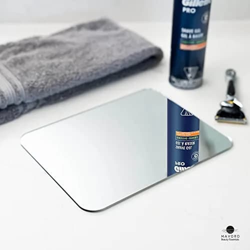 Mavoro 7x9 Inch Acrylic Shower Mirror 2-Pack | Shatter-Resistant, Less Fog, 3M Adhesive Mount thumbnail 5