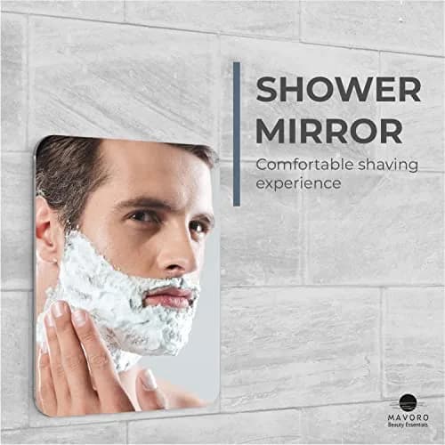 Mavoro 7x9 Inch Acrylic Shower Mirror 2-Pack | Shatter-Resistant, Less Fog, 3M Adhesive Mount thumbnail 2