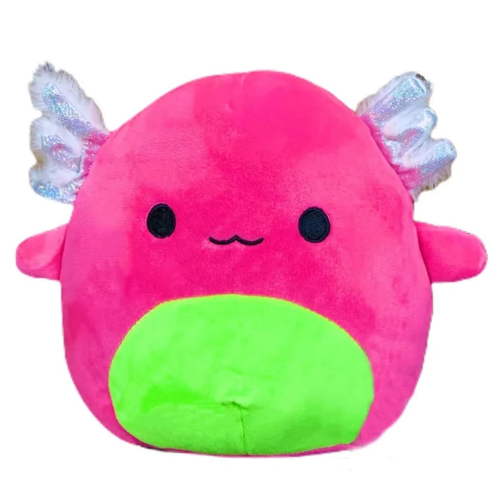 Squishmallows Official Kellytoy Plush Sea Life Squad Archie Axolotl 8 Inch | Neon Pink & Green Animal Toy
