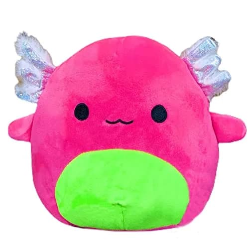Squishmallows Official Kellytoy Plush Sea Life Squad Archie Axolotl 8 Inch | Neon Pink & Green Animal Toy thumbnail 1