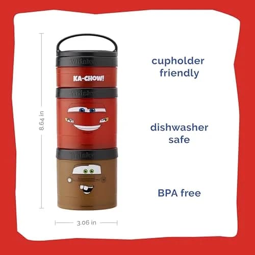 Whiskware Disney Pixar Stackable Snack Containers for Kids and Toddlers, 3-Piece Set | BPA-Free & Dishwasher-Safe thumbnail 2