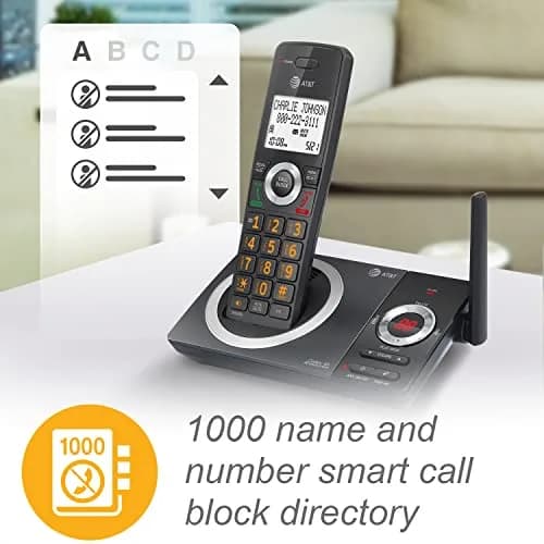 AT&T DECT 6.0 2-Handset Cordless Phone for Home | Long Range & Call Blocker thumbnail 3