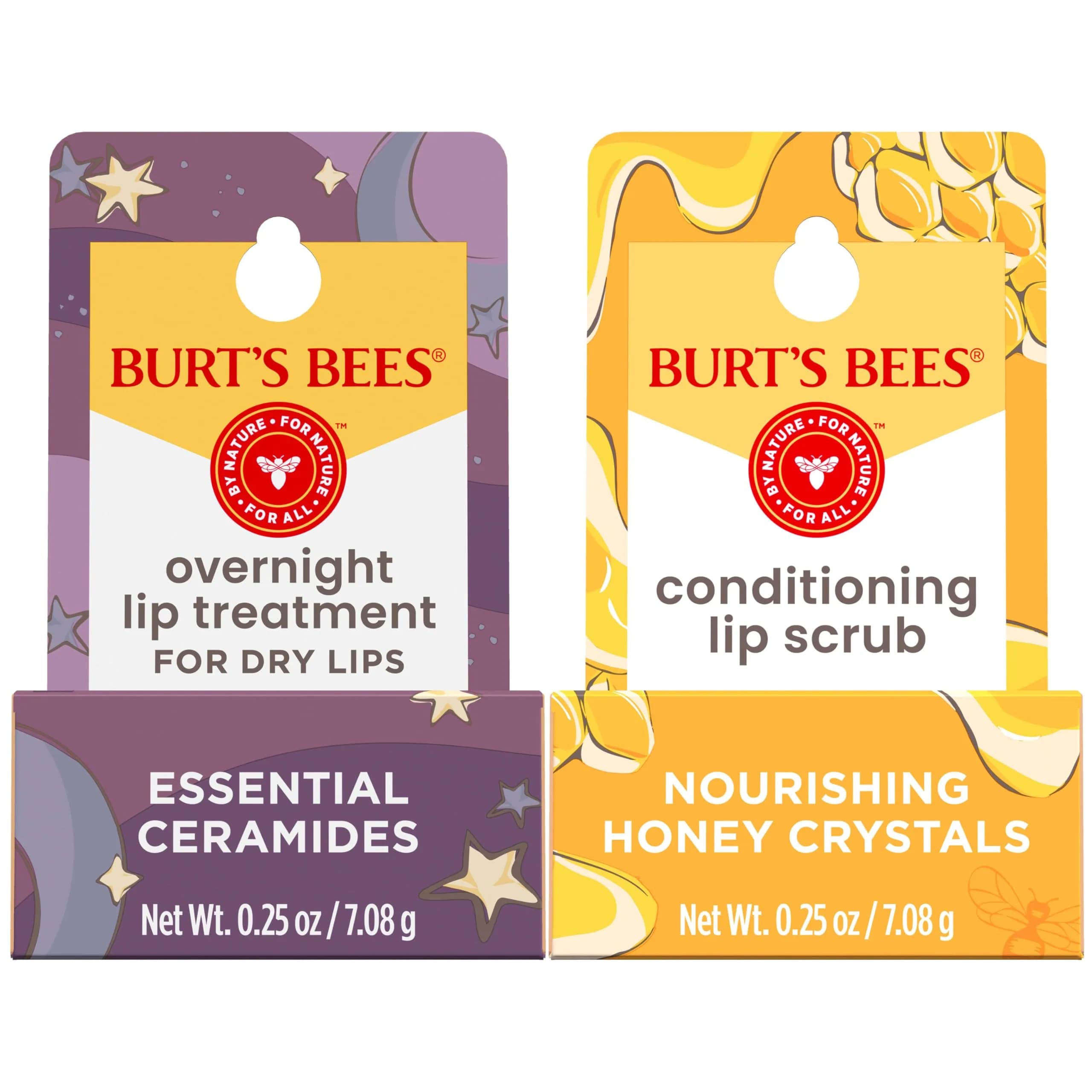 Burt's Bees Original + Honey Bundle Lip Treatment, 0.25 oz (Pack of 2) | Natural Retinol Alternative & Ceramides - main product image