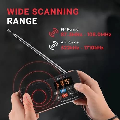 PARANORMIC Spirit Box for Ghost Hunting | 87.5-108 MHz FM & 522-1710 kHz AM | EVP Recorder, Night-Ready, 32GB MicroSD thumbnail 7