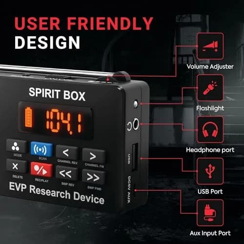 PARANORMIC Spirit Box for Ghost Hunting | 87.5-108 MHz FM & 522-1710 kHz AM | EVP Recorder, Night-Ready, 32GB MicroSD thumbnail 2