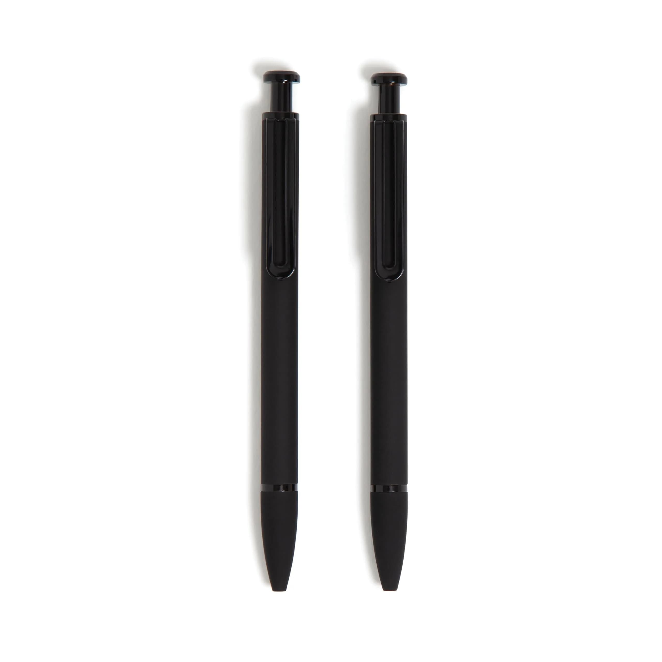 U Brands Ballpoint Pens 2 Pack | Bold 1.0 mm Point Black Ink, Black | Stylish & Impactful