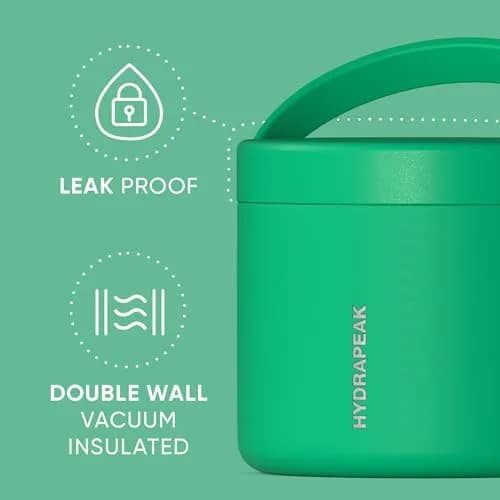 Hydrapeak 18oz Stainless Steel Vacuum Insulated Food Jar | Hot Food and Cold Food, Wide Mouth Leak-Proof Soup Container, 532ml (18 fl oz) thumbnail 3