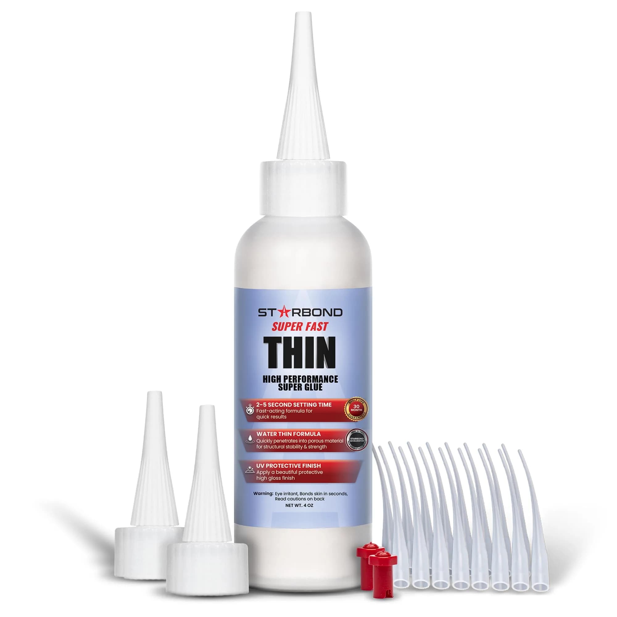Starbond Super Fast Thin CA Glue 16 oz | Penetrates Micro-Fractures, Ideal for Woodworking & Model Building — 4 ounce