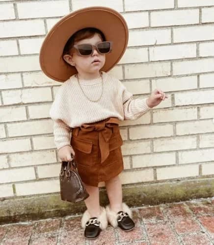RSRZRCJ Kids Toddler Girl Fall Winter Outfit 3-4T | Long Sleeve Knit Pullover & Mini Skirt thumbnail 2