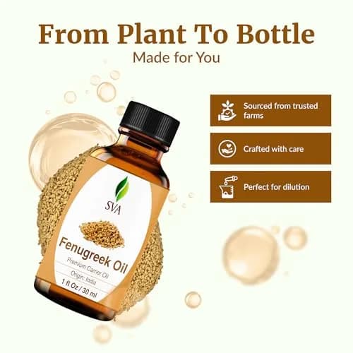 SVA ORGANICS Fenugreek Seed Carrier Oil 30 ml (1 Fl Oz) | USA Imported for Hair & Skin Care thumbnail 4