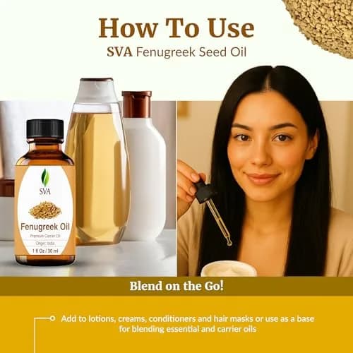 SVA ORGANICS Fenugreek Seed Carrier Oil 30 ml (1 Fl Oz) | USA Imported for Hair & Skin Care thumbnail 6