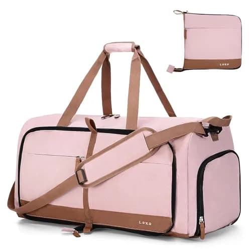 Lekesky Foldable Travel Duffel Bag for Women, 80L | Large Capacity with Shoes & Water-Resistant Design thumbnail 1