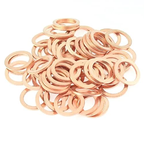 HELIFOUNER M16x22x1.0mm Copper Washers 60 Pieces | Sealing & Heat Resistant Metric Flat Washers thumbnail 1
