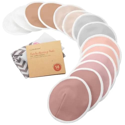 KeaBabies Organic Nursing Pads (14-Pack, Lovelle, 4.6") | 4-Layer Absorbency for Leak Protection thumbnail 1