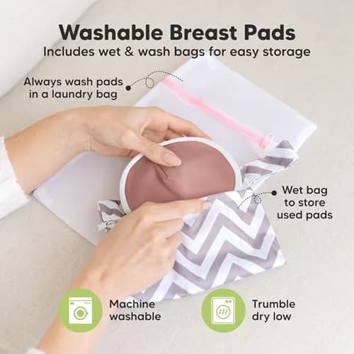 KeaBabies Organic Nursing Pads (14-Pack, Lovelle, 4.6") | 4-Layer Absorbency for Leak Protection thumbnail 4