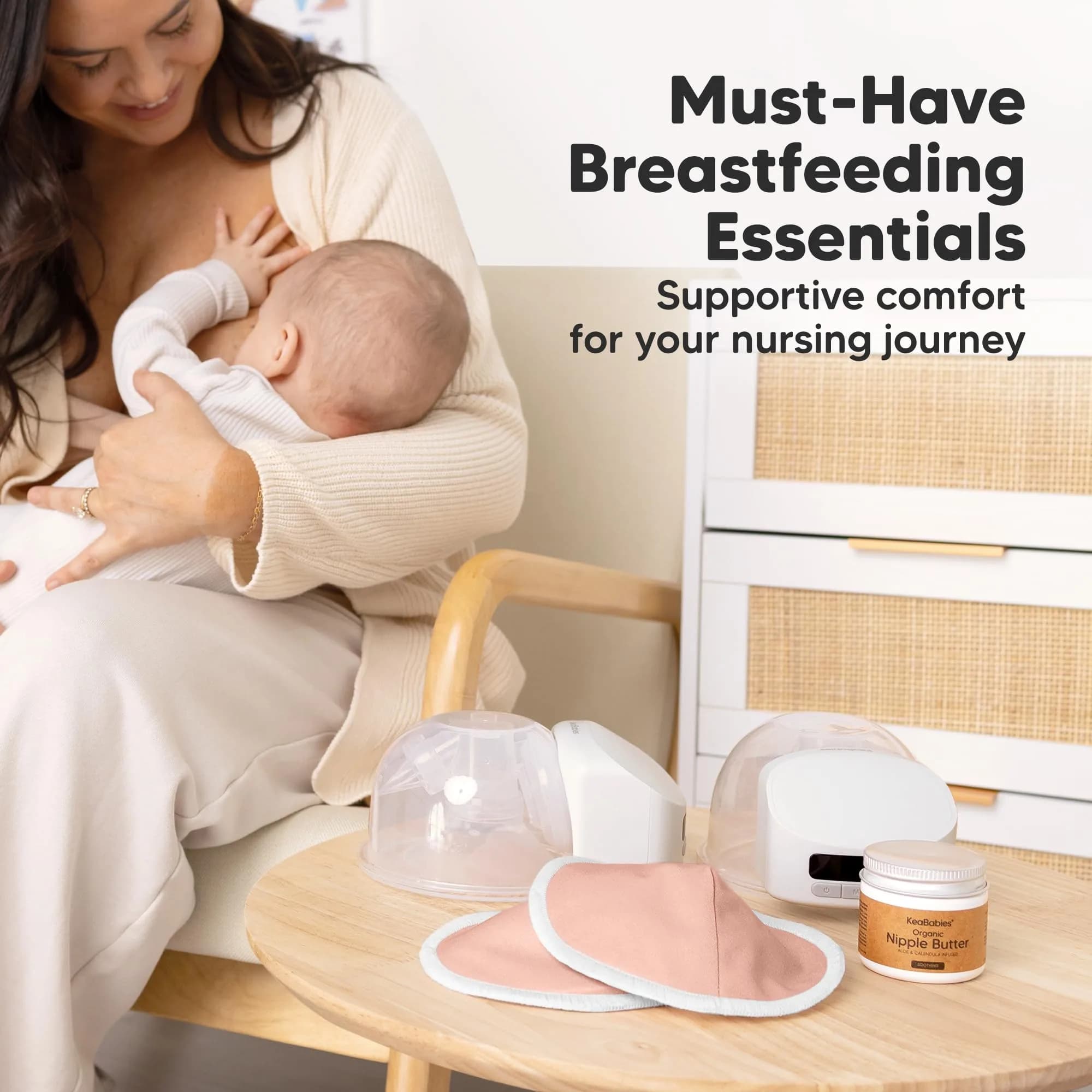 KeaBabies Organic Lovelle Nursing Pads (14-Pack, Medium 4.6") | Washable Bamboo Breast Pads for Breastfeeding - view 9