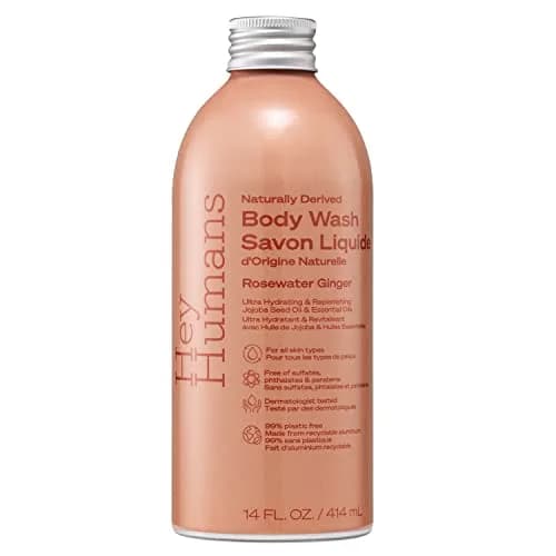 HEY HUMANS Rosewater Ginger Replenishing Body Wash 13oz | Vegan, Cruelty-Free, Hydrating thumbnail 1