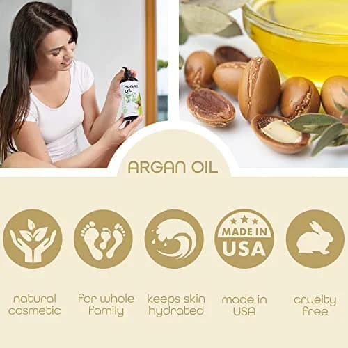 Premium Nature Organic Argan Oil for Hair Growth & Skin Serum 473ml (16 Fl Oz) | Pure Cold Pressed Moroccan Oil for Dry, Damaged, Curly, Frizzy Hair thumbnail 4