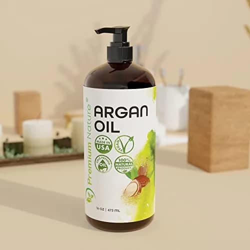 Premium Nature Organic Argan Oil for Hair Growth & Skin Serum 473ml (16 Fl Oz) | Pure Cold Pressed Moroccan Oil for Dry, Damaged, Curly, Frizzy Hair thumbnail 6
