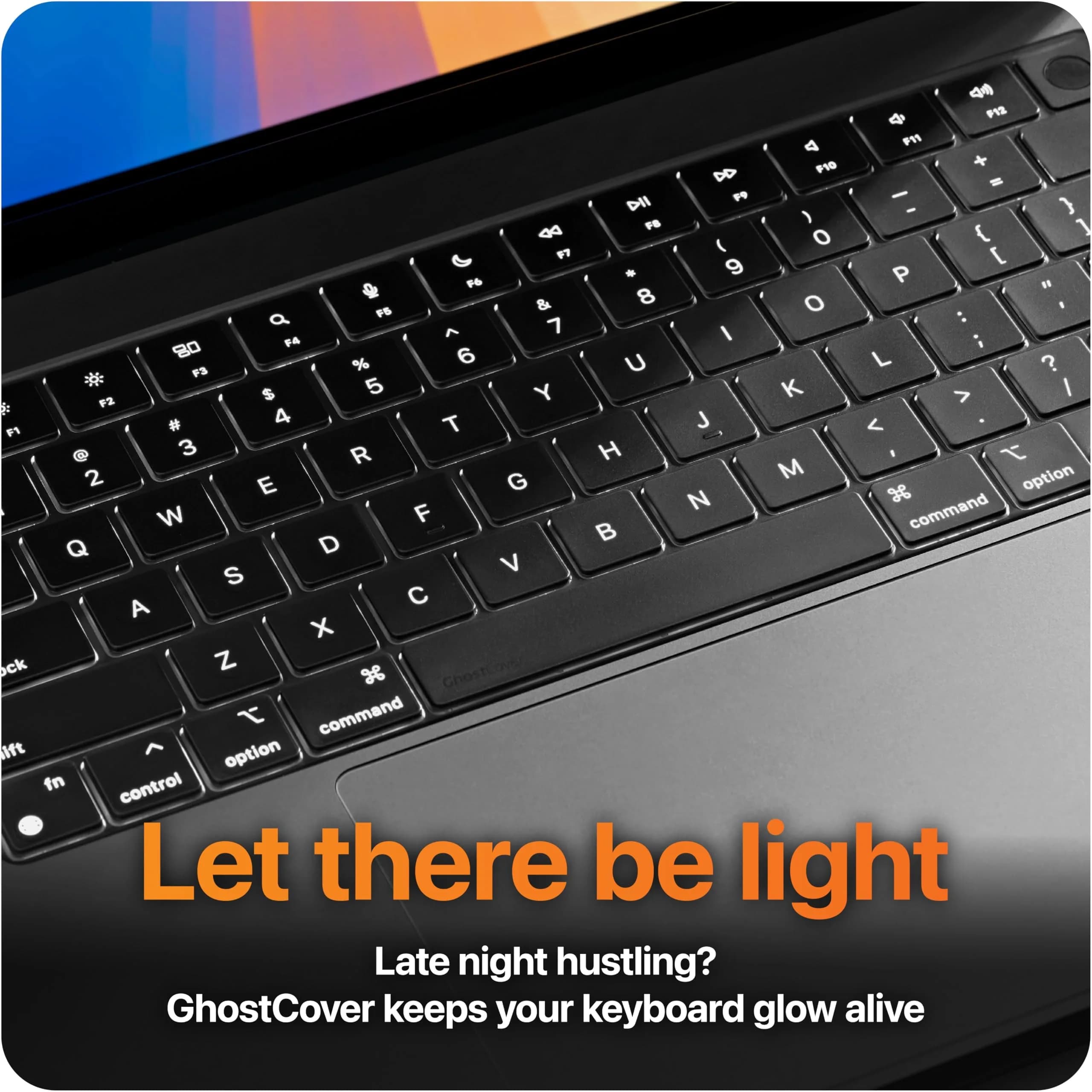 UPPERCASE GhostCover Original Premium Ultra Thin Keyboard Cover Protector for MacBook Pro 14"/16" & Air 13"/15" (1 Unit, Translucent Tinted) - view 5