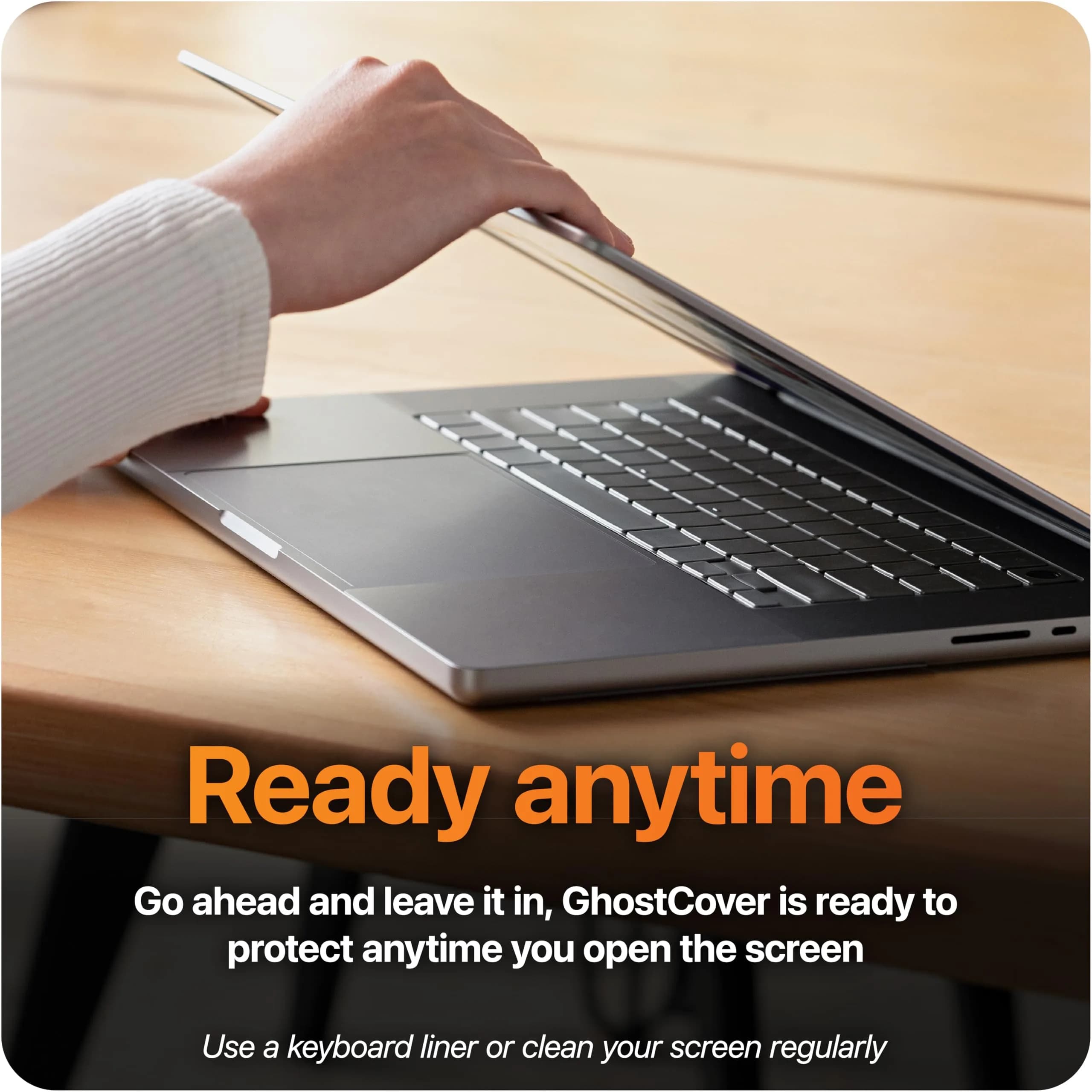 UPPERCASE GhostCover Original Premium Ultra Thin Keyboard Cover Protector for MacBook Pro 14"/16" & Air 13"/15" (1 Unit, Translucent Tinted) - view 8