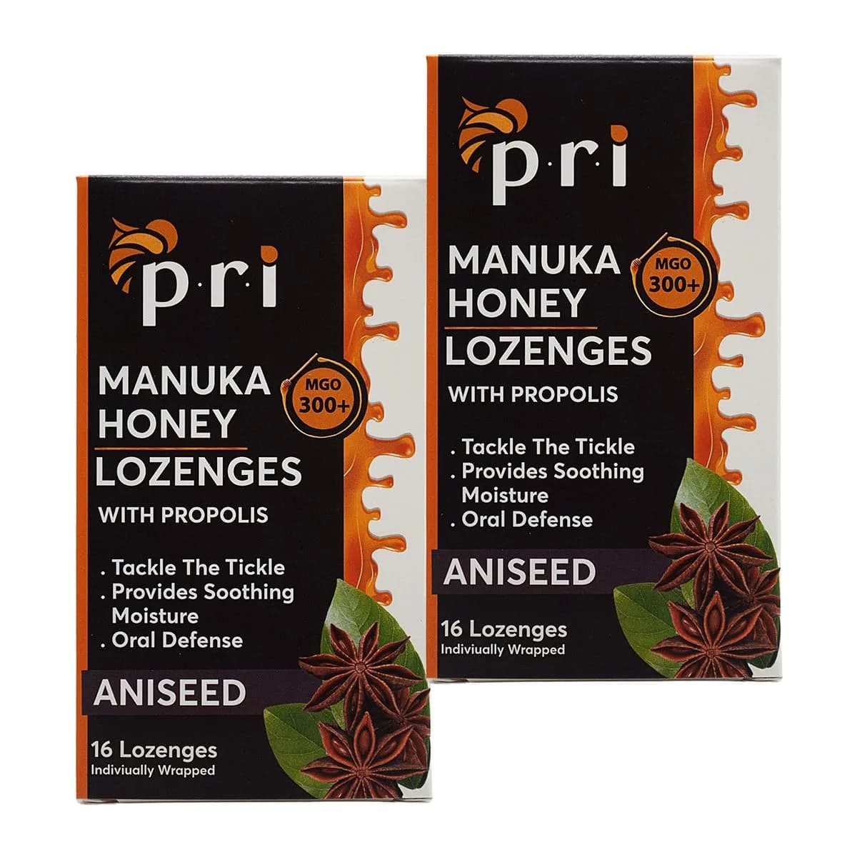 P.R.I Manuka Honey Lozenges with Propolis, Strawberry Menthol | Honey‑Forward, MGO 300+ New Zealand Manuka, 16 Count — No Color
