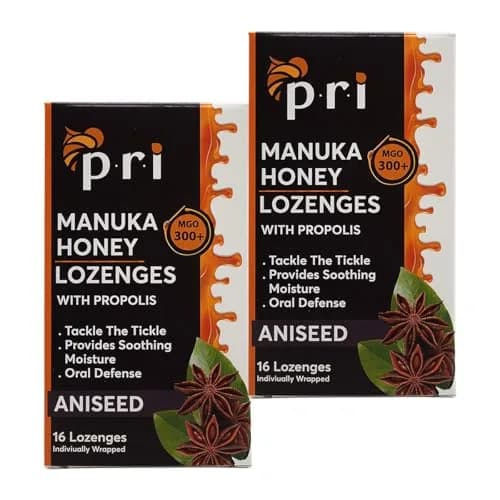 P.R.I Manuka Honey Lozenges with Propolis, Aniseed | MGO 300+ Certified, 16 Count/2 Pack thumbnail 1
