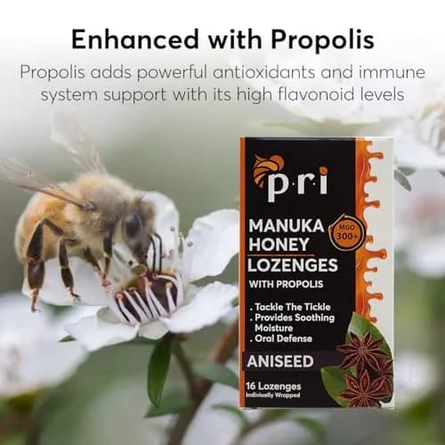 P.R.I Manuka Honey Lozenges with Propolis, Aniseed | MGO 300+ Certified, 16 Count/2 Pack thumbnail 4