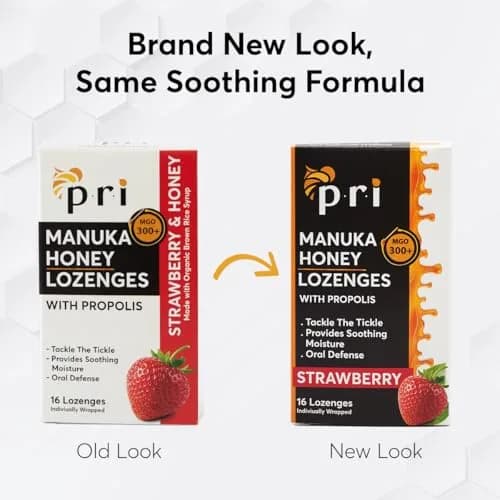 P.R.I Manuka Honey Lozenges with Propolis, Strawberry Menthol | Honey‑Forward, MGO 300+ New Zealand Manuka, 16 Count thumbnail 6