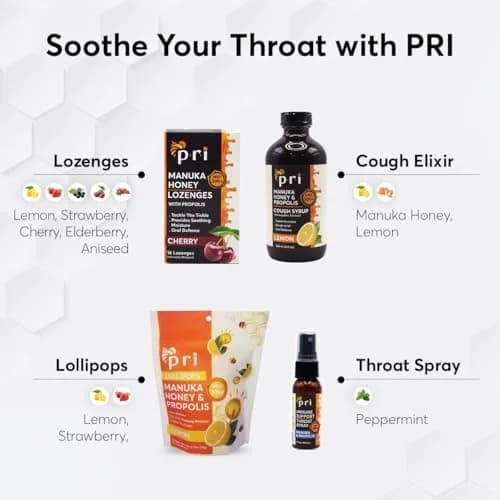 P.R.I Manuka Honey Lozenges with Propolis, Strawberry Menthol | Honey‑Forward, MGO 300+ New Zealand Manuka, 16 Count thumbnail 7