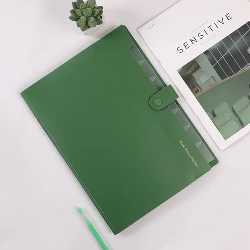 SKYDUE Expanding File Folder with 8 Pockets, Accordion Organizer, Letter Size, Olive Green | Durable Polypropylene for Home, School, Office thumbnail 2
