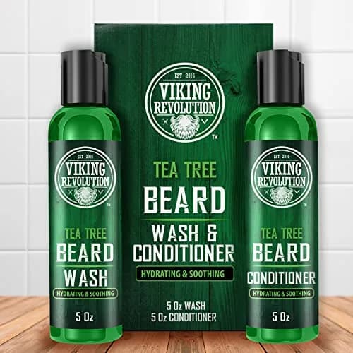 Viking Revolution Beard Wash & Conditioner Set Tea Tree 300ml (10 Fl Oz) | Cleans Softens & Conditions for Healthy Beard Growth thumbnail 5