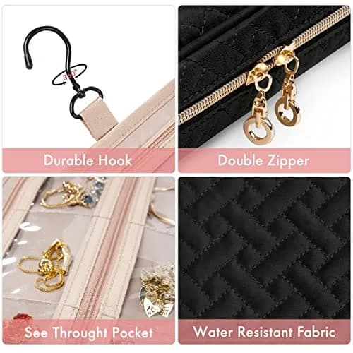 SFYBYHEART Travel Jewelry Organizer Case 10''L x 7''W x 2.5''H | Large Capacity, Tangle-Free Storage for Women thumbnail 5