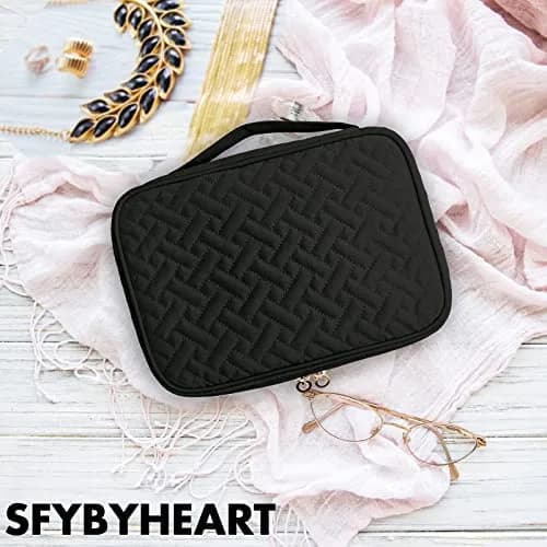 SFYBYHEART Travel Jewelry Organizer Case 10''L x 7''W x 2.5''H | Large Capacity, Tangle-Free Storage for Women thumbnail 7