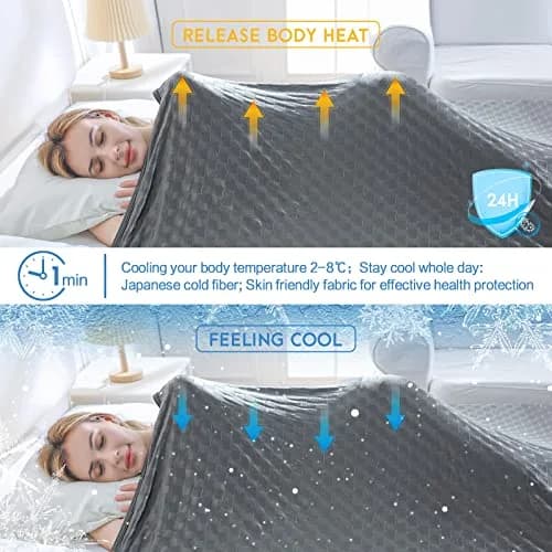 AmyHomie Cooling Blanket for Hot Sleepers 60"x80" | Lightweight Summer Twin Size thumbnail 4