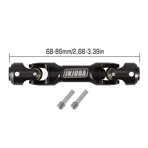 INJORA Steel Heavy-Duty Drive Shaft for 1/10 RC Crawler Car, 68-86mm (2.68-3.39in) | Universal Joint Style thumbnail 2