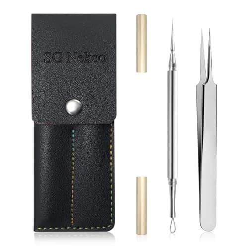 SG Nekoo Professional Milia & Blackhead Removal Tool Kit with Titanium Alloy Needle & Tweezers | Titanium Gold thumbnail 1