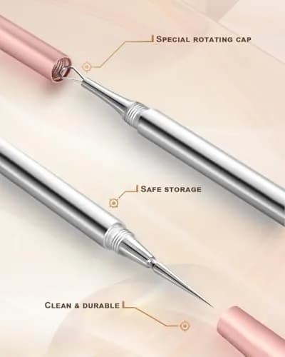 SG Nekoo Milia Remover Whitehead Extractor Tool Kit with Angled Loop & Acne Needle - Titanium Pink (3-Piece Set) thumbnail 5