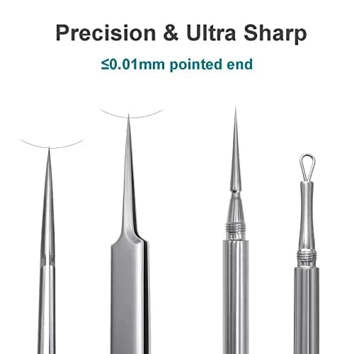 SG Nekoo Milia Remover Whitehead Extractor Tool Kit with Angled Loop & Acne Needle - Titanium Pink (3-Piece Set) thumbnail 8