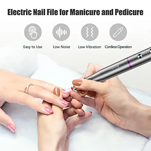 DANNARY Electric Nail Drill Machine Grey 30g (1.06oz) | Rechargeable Efile for Acrylic & Gel Nails thumbnail 4