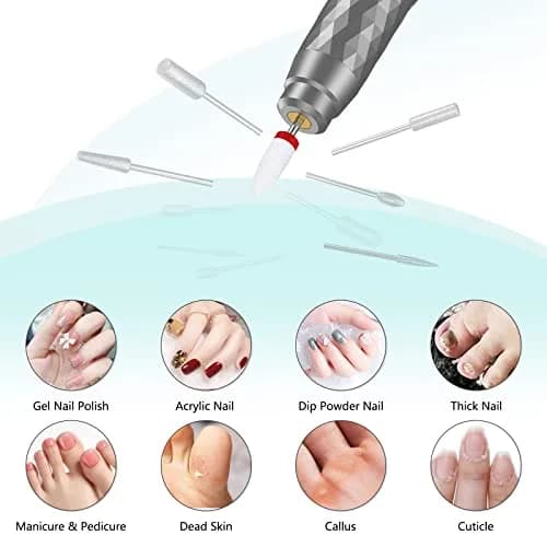 DANNARY Electric Nail Drill Machine Grey 30g (1.06oz) | Rechargeable Efile for Acrylic & Gel Nails thumbnail 3