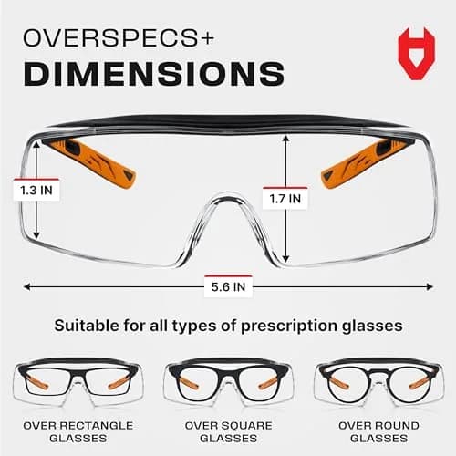 NoCry Safety Glasses Over Eyeglasses with UV Protection & Side Shields | ANSI Z87 Certified, 10-pack thumbnail 7