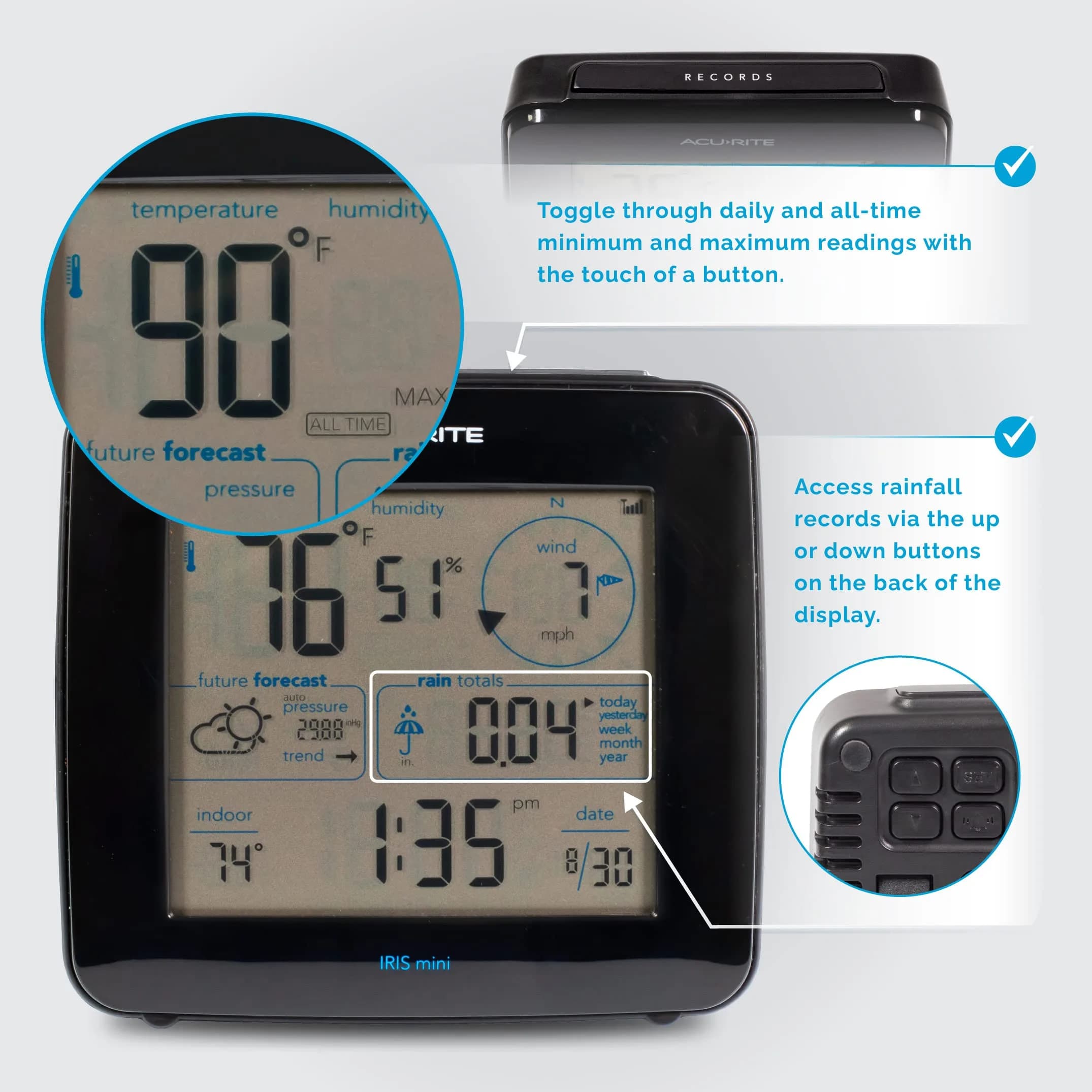 AcuRite Iris Weather Station with Mini Wireless Display, 2.06 kg (4.56 lb) | Hyperlocal Forecast & Barometer - view 2