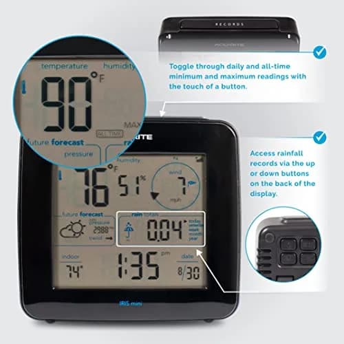 AcuRite Iris Weather Station with Mini Wireless Display, 2.06 kg (4.56 lb) | Hyperlocal Forecast & Barometer thumbnail 2