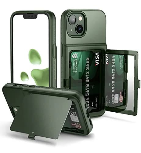 WeLoveCase iPhone 13 / 14 Wallet Case with Credit Card & Mirror | Heavy Duty Shockproof Cover thumbnail 1